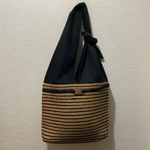 SS Something Special  100% raffia  Straw beach bag lined bow hobo tote - Picture 1 of 10